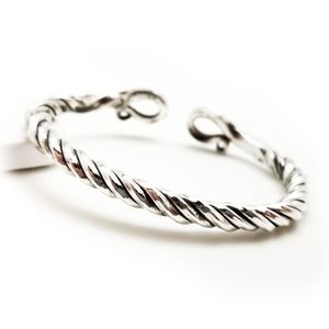 Fine Silver, Forged Bangle, Handmade Jewelry